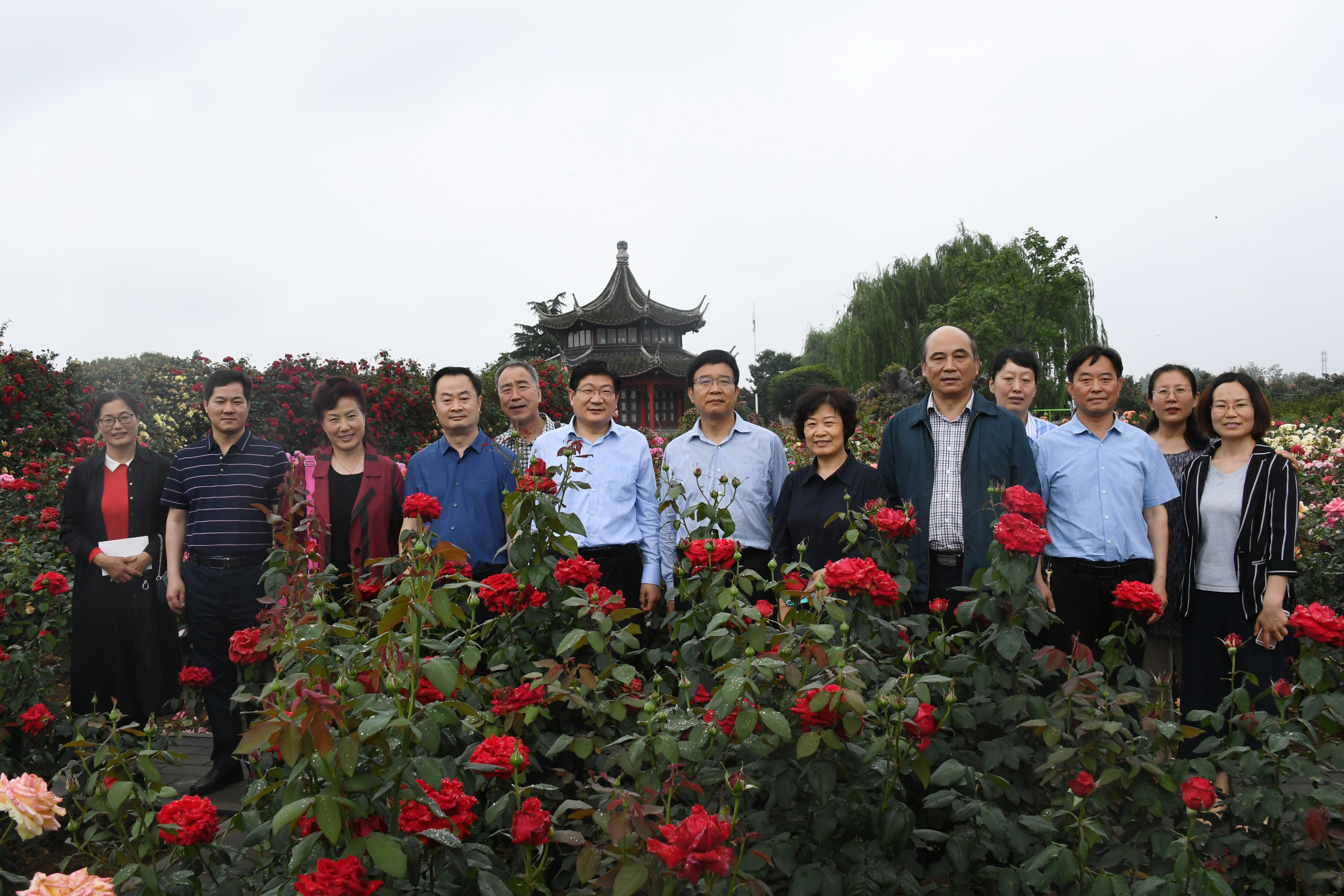 6校领导一行在南阳月季博览园.jpg