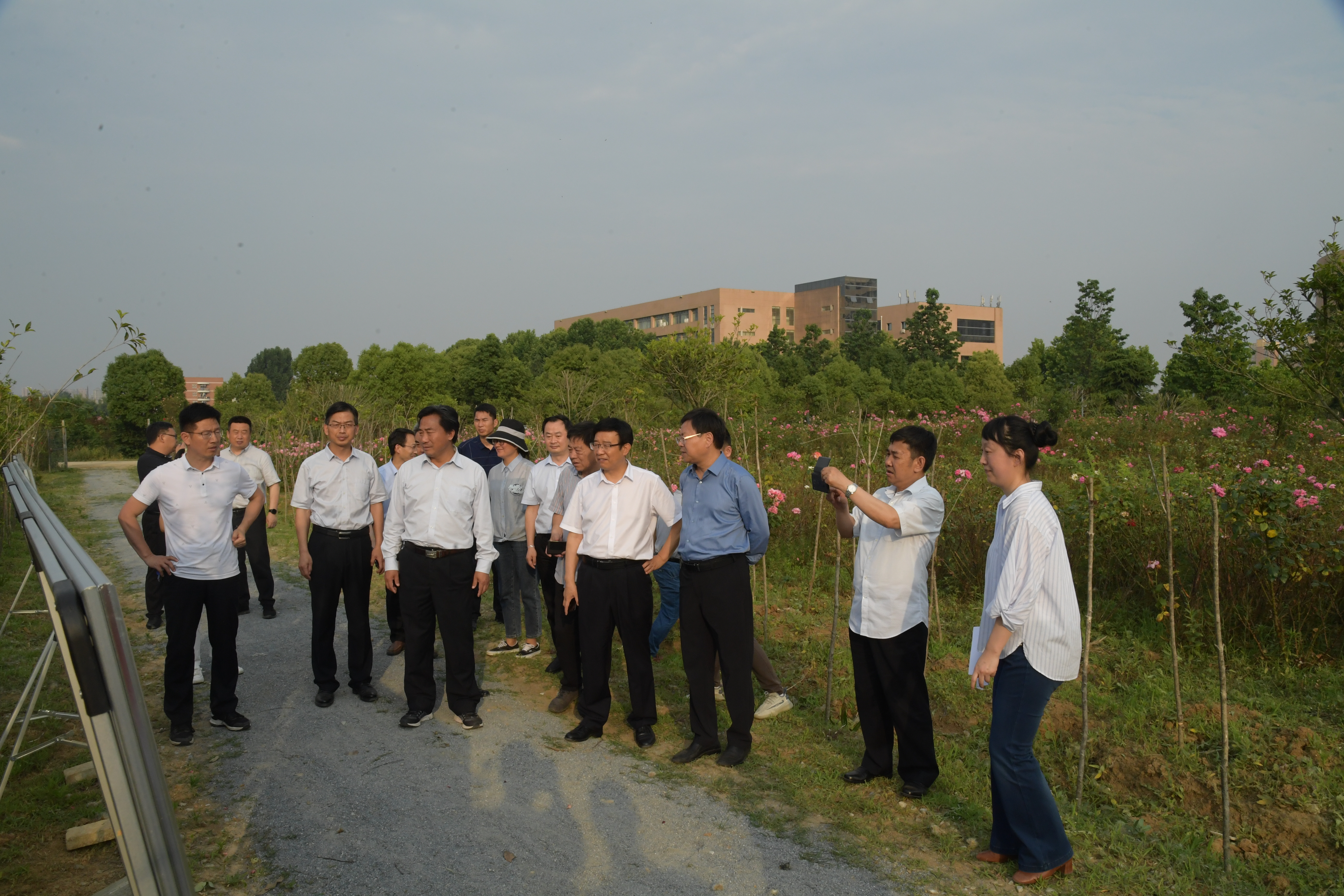 2.副市长李鹏一行在学校月季种质资源基地.JPG